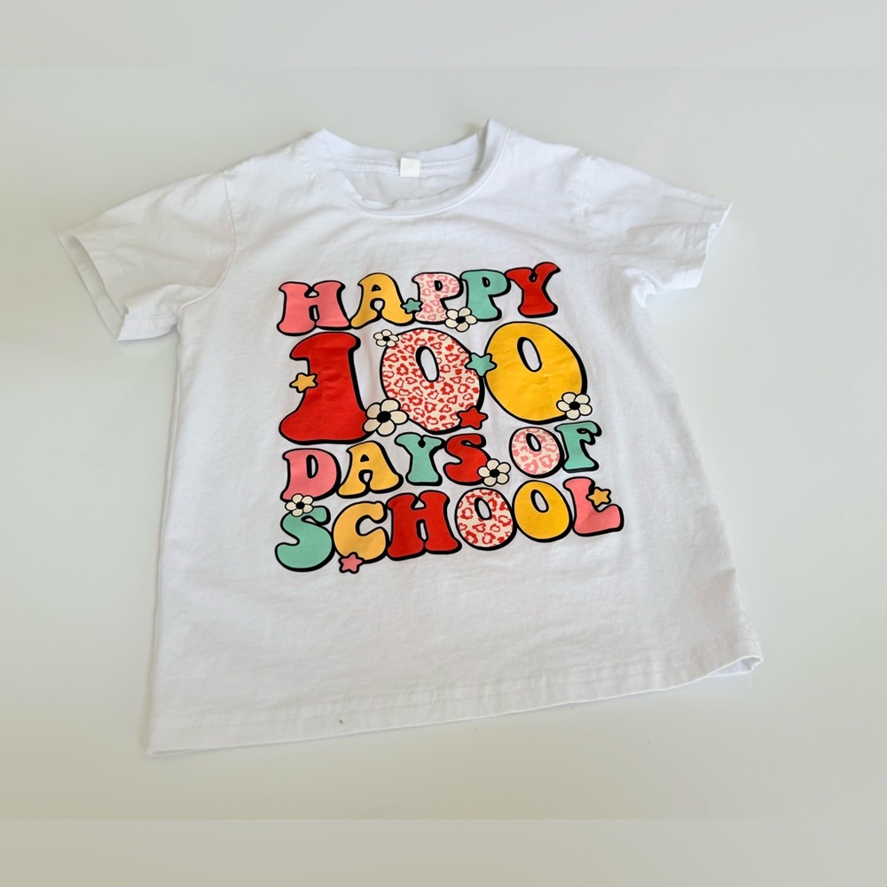 Kids 'Happy 100 Days of School' White T-Shirt